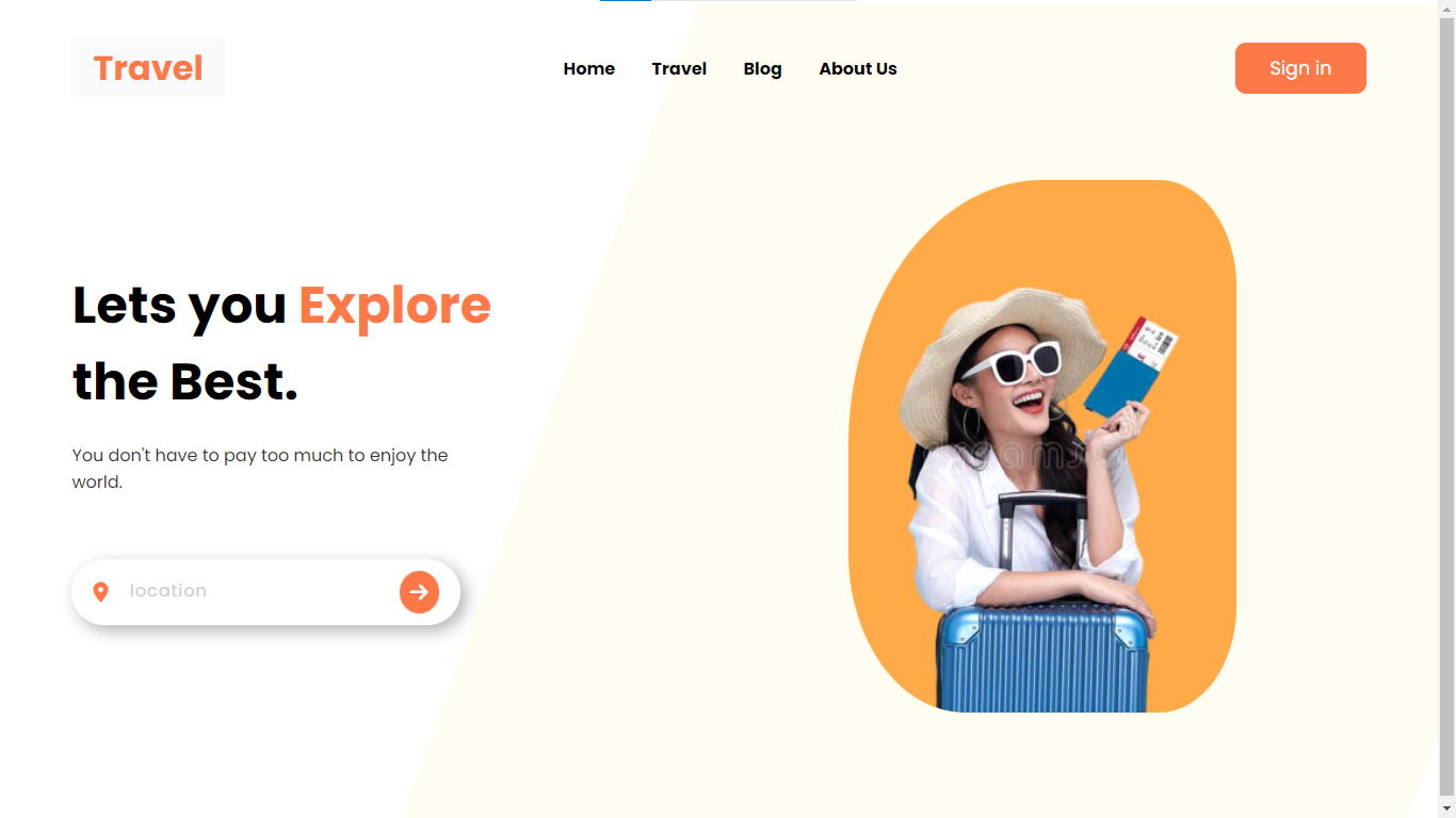 Travel-website-home-page
